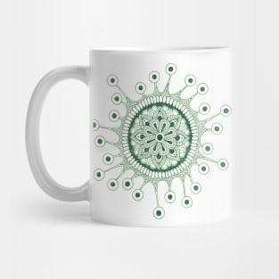 Virus Mandala (green) Mug